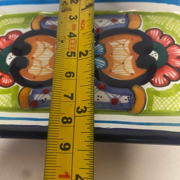 Puebla Mexico Talavera Ceramic Pottery Rectangular Signed Trinket Dish - Picture 8 of 8